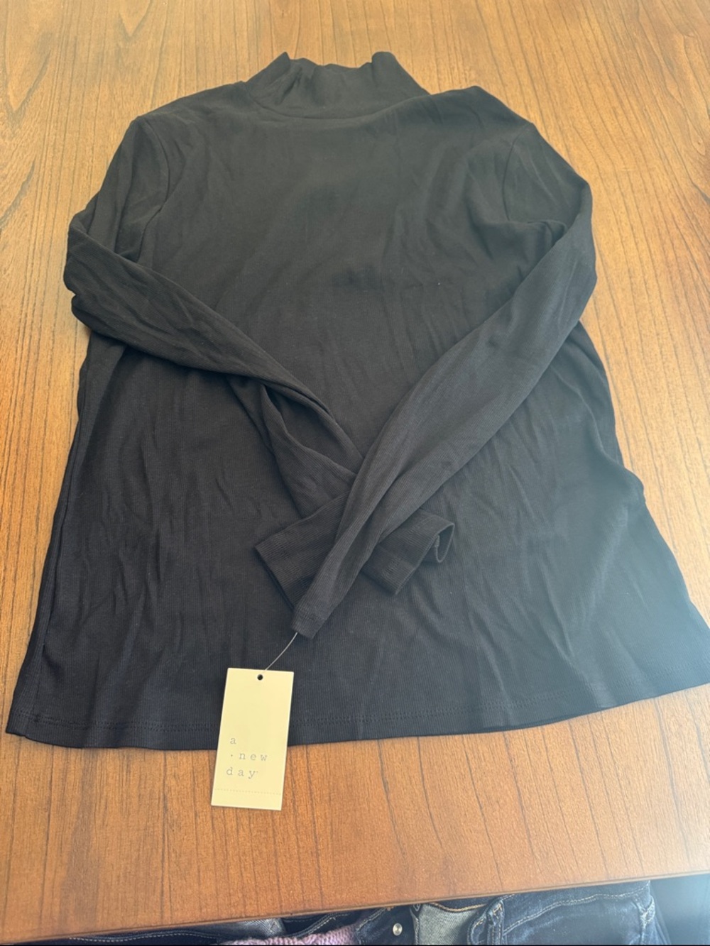 a new day Black Mock Neck Long Sleeve Top